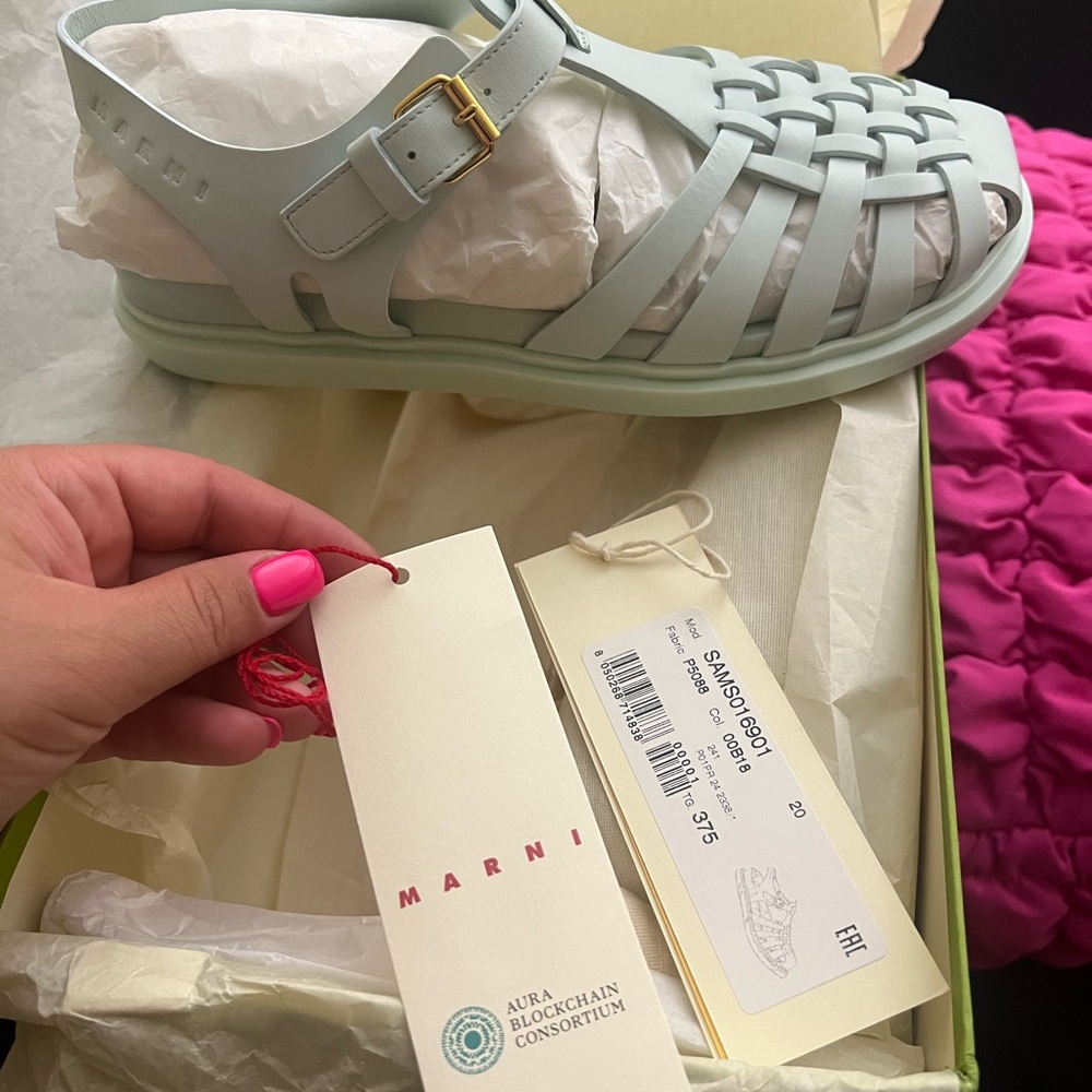 Marni Mint Woven Sandals - Picture 1 of 3